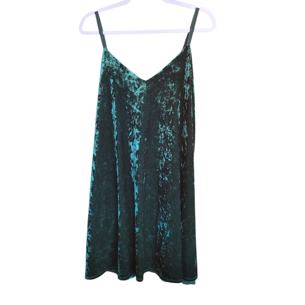 Velvet Slip Dress XL Emerald Green